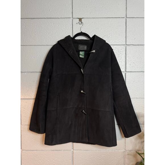 LRL Women's Lauren Ralph Lauren Jacket Sherpa Lined Hooded Toggle Coat size XSP - Picture 1 of 5